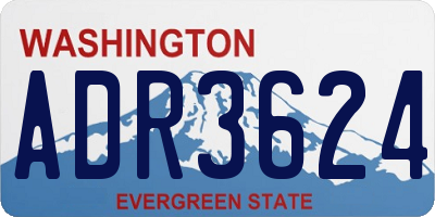 WA license plate ADR3624