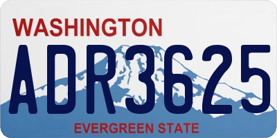 WA license plate ADR3625