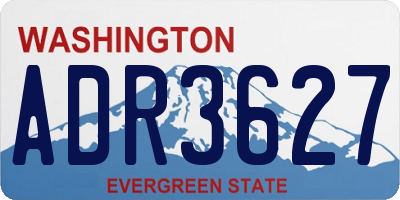 WA license plate ADR3627