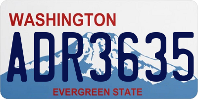 WA license plate ADR3635