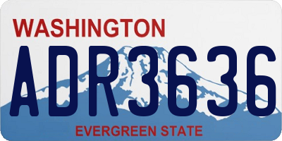 WA license plate ADR3636