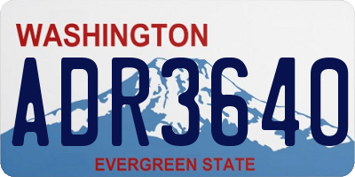 WA license plate ADR3640