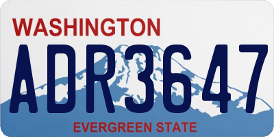 WA license plate ADR3647