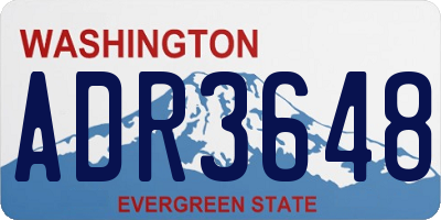 WA license plate ADR3648