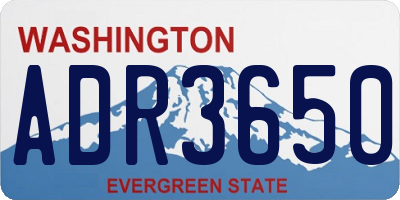 WA license plate ADR3650