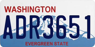 WA license plate ADR3651