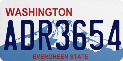 WA license plate ADR3654