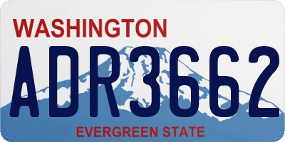 WA license plate ADR3662