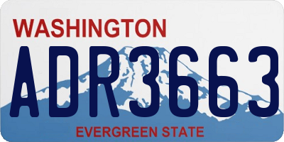 WA license plate ADR3663