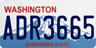 WA license plate ADR3665