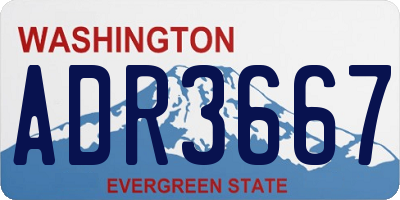 WA license plate ADR3667