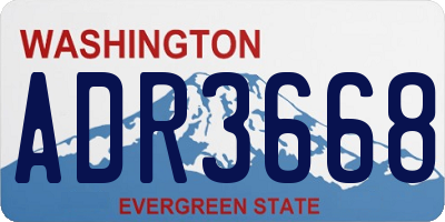 WA license plate ADR3668