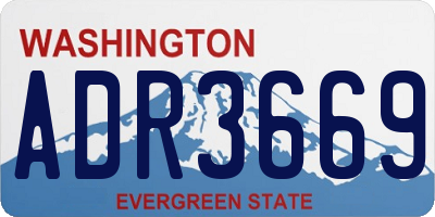 WA license plate ADR3669