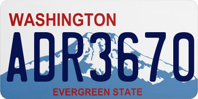 WA license plate ADR3670