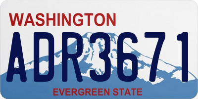 WA license plate ADR3671