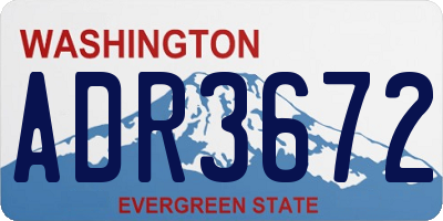 WA license plate ADR3672