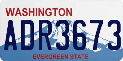 WA license plate ADR3673