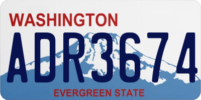 WA license plate ADR3674