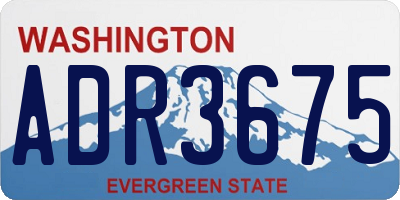 WA license plate ADR3675