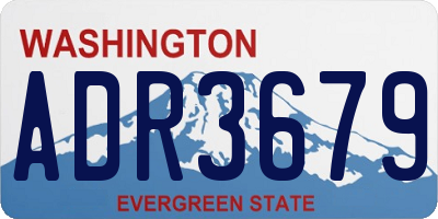 WA license plate ADR3679