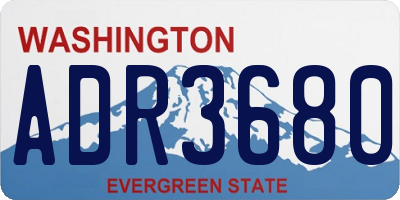 WA license plate ADR3680