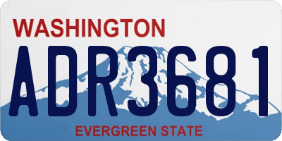 WA license plate ADR3681