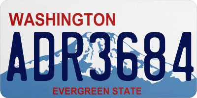WA license plate ADR3684