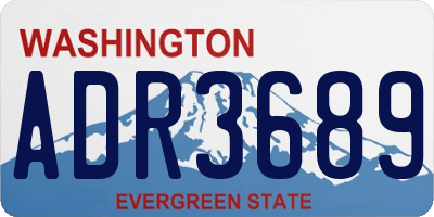 WA license plate ADR3689