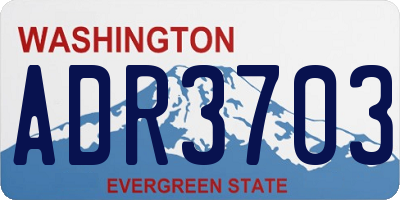 WA license plate ADR3703
