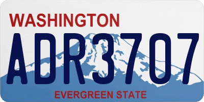 WA license plate ADR3707
