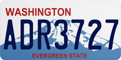 WA license plate ADR3727