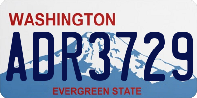 WA license plate ADR3729