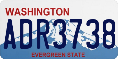 WA license plate ADR3738