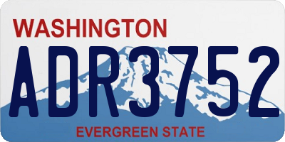 WA license plate ADR3752