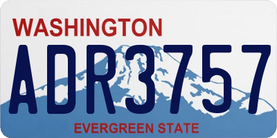 WA license plate ADR3757