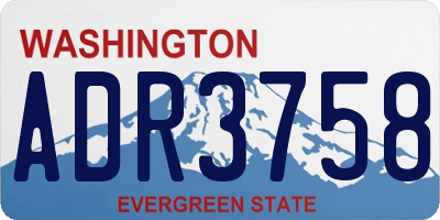 WA license plate ADR3758