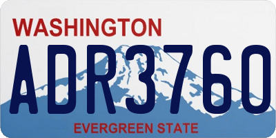 WA license plate ADR3760