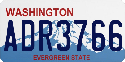WA license plate ADR3766