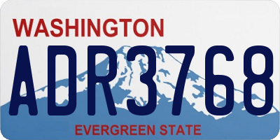 WA license plate ADR3768