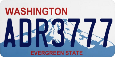 WA license plate ADR3777