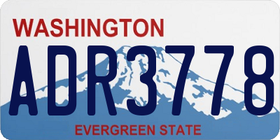 WA license plate ADR3778