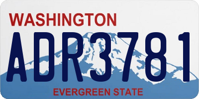 WA license plate ADR3781
