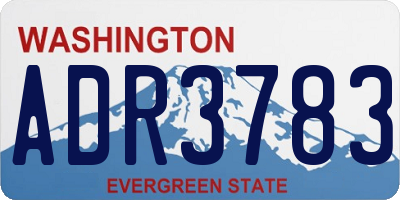 WA license plate ADR3783
