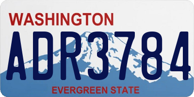 WA license plate ADR3784