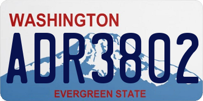 WA license plate ADR3802