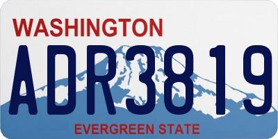 WA license plate ADR3819