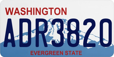 WA license plate ADR3820