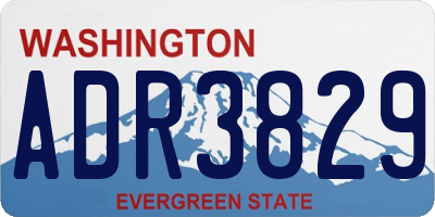 WA license plate ADR3829