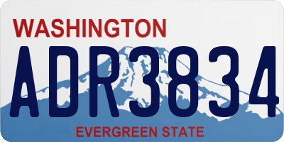 WA license plate ADR3834