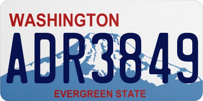 WA license plate ADR3849